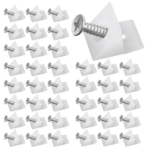 VFANDV Cuñas de Reparación Soporte Fijación, Cuñas Estabilizadores Posterior Plana Estabilizadores con Tornillos Cuñas de Cajón Cuñas de Inferior Cajón Plastico para Cajones y Muebles (40)