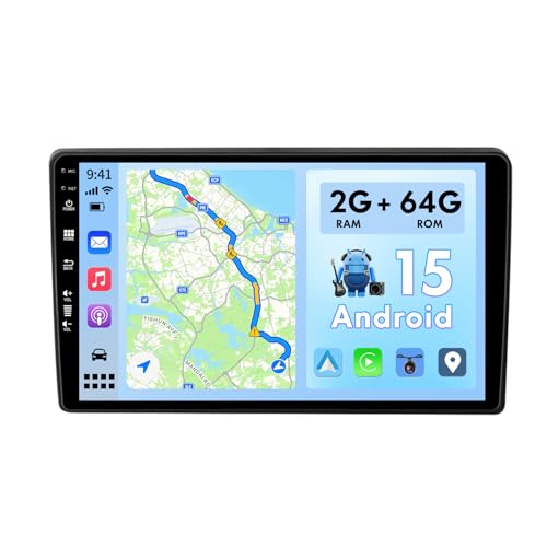 MISONDA 2G+64G Radio de Coche 2 DIN Android 15 para Hyundai i40 2011-2019 con Carplay inalámbrico/Android Auto/Bluetooth/GPS/WiFi/FM/RDS/SWC/HiFi/USB Pantalla táctil