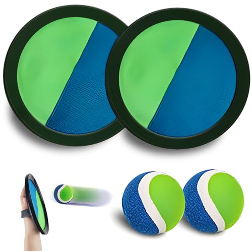 ZoneYan Toss e Cattura Gioco della Palla, Giochi da Esterno per Bambini, Giochi da Spiaggia per Bambini di 3 4 5 6 Anni, Adatto per Piscina All'Aperto in Spiaggia (2 Pagaie, 2 Palline)