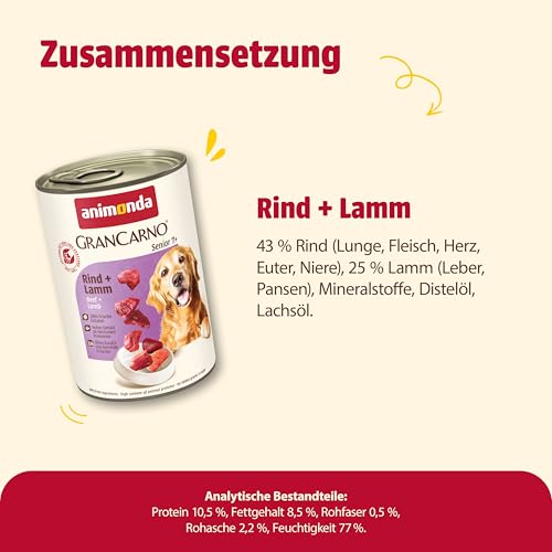 Animonda GranCarno 82737 Kalb+Lamm 6 x 400 g Dose