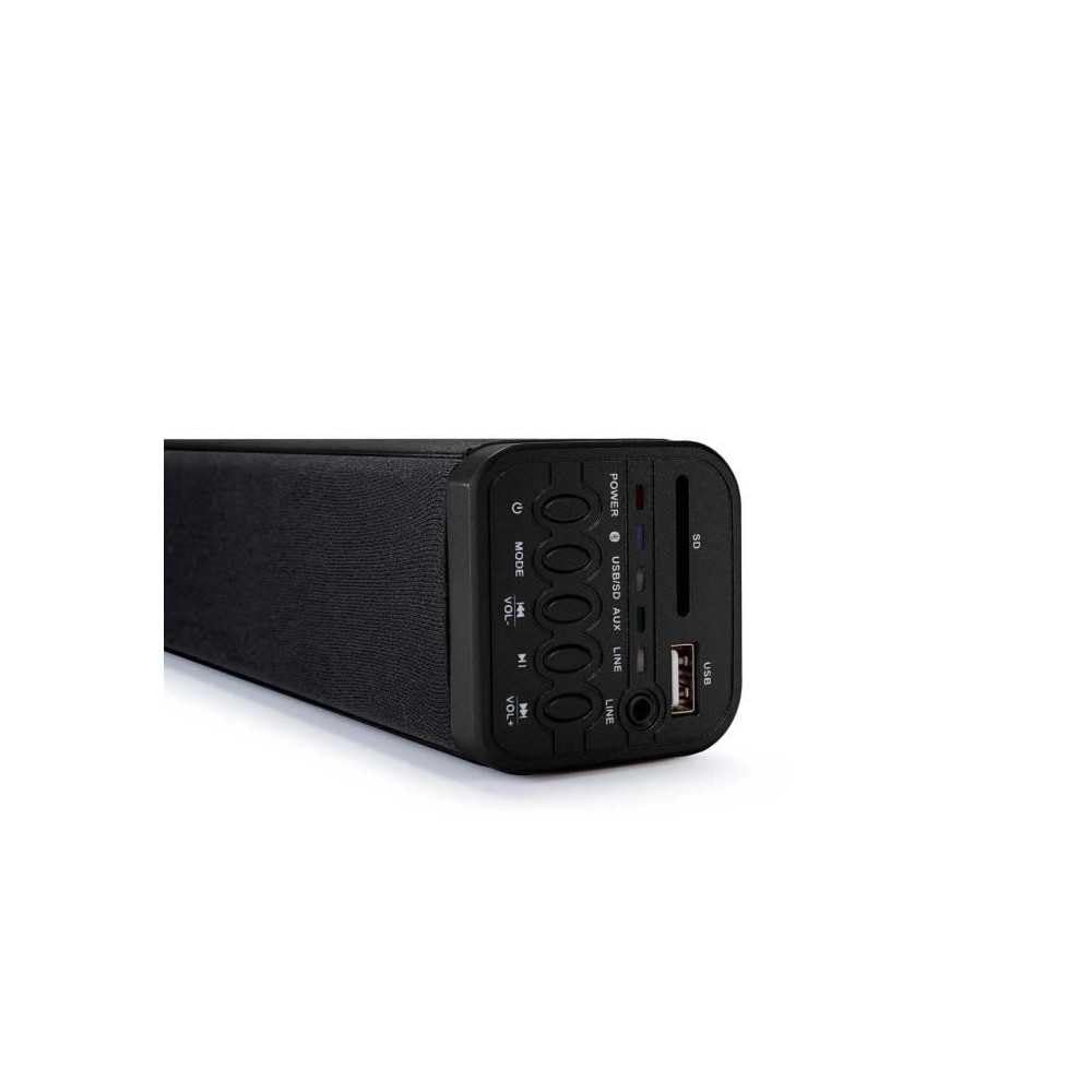 Thomson SB250BT Soundbar – 200W Całkowitej Mocy Muzycznej – System 2.1 z Bluetooth – Przewodowy Subwoofer – Odtwarzanie MP3 z USB i SD – Wejścia AUX i RCA – Pilot Zdalnego Sterowania