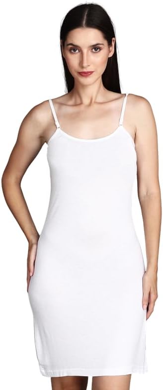 Shoppy Villa Women's Full Slip Dress - Spaghetti Strap Long Inner Undergarment Nightwear, Knee-Length Spaghetti Slip for Dresses & Loungewear - Free Size