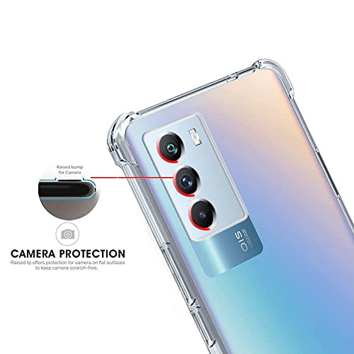 Image of AKSHUD Compatible with Back Case Cover for iQOO 9 SE 5G (Bumper Flexible Shockproof Camera Protection Cushioned Edges Crystal Clear Mobile Cover) -Transparent