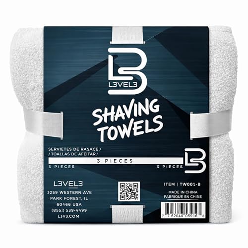 Level 3 Face Towels - Barber and Salon Hair Stylist White Cotton Cloth - Soft, Light and Absorbent