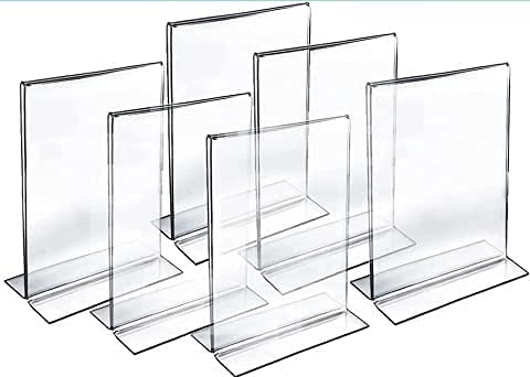 Sponsored Ad - KEEPING Acrylic Sign Holder T Shape Double Sided Portrait Style Menu Ad Frame Display Stand Table Top Perfect for Restaurants, Promotions, Photo Frames, Classroom (Pack of 4 5 INCH X 7 INCH)