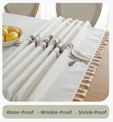 Nappe de table de salle à manger en coton lin haut de gamme Alsoo
