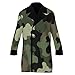 Meaudiwes Fashion Warm Overcoat Double Breasted Trench Coat Lightweight Jacket Windbreaker Cool Green Camo Army Camouflage