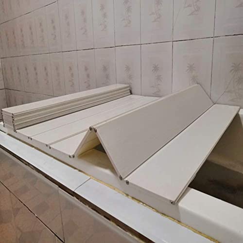 Tapa de bañera plegable e impermeable con cubierta aislante blanca 7