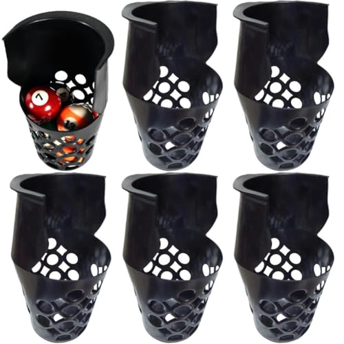 Accessoires de billard robustes pour table avec 6 filets de rangement noirs durables - 2