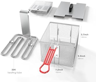 EGGKITPO Deep Fryer 12L Large Electric Fryer with Oil Drain and Timer Deep Fryer with Basket and Lid Stainless Steel Countertop fryer Commercial Fryer for Restaurant and Home Kitchen 120V 1750W