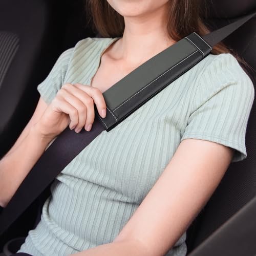 Image of SEG Direct Black and Gray Seat Belt Pads Pack of 2