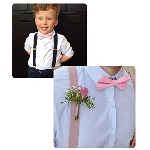 Image of WELROG Classic Pre-Tied Bow Tie for Children & Adults Solid Color Adjustable Bowtie