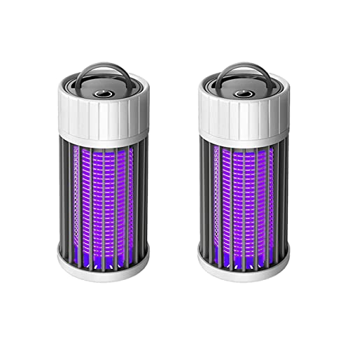 dissot 2X Lámpara de Mosquitos, USB Electric Bug Zapper 360 ° UV Fly Zapper, Luz Portátil para Matar Insectos Interior Y Exterior para Dormitorio Hotel