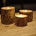 Hagao Tea Light Candle Holders, Personalized Wooden Votive Tealight Holder for Wedding Party Birthday Holiday Set of 3 (1