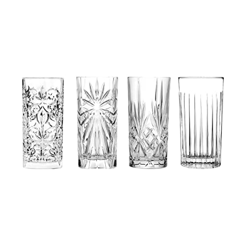 Garden Mile Set 4 Bicchieri Da Cocktail 250 Ml Con Ricette Stampate - Ideale Per Whisky, Rum, Vodka - Regalo Perfetto