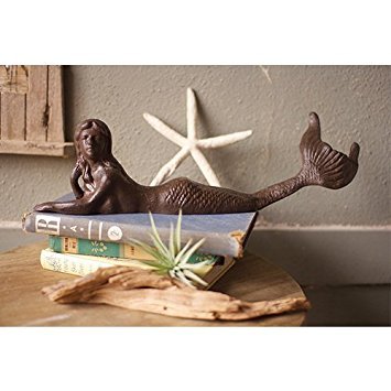 Cast Iron Lounging Mermaid Rustic