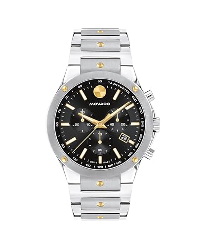 Movado SE Men's Sport Watch - Swiss Quartz Chronograph Movement, Stainless Steel Link Bracelet - 5 ATM Water Resistance - Luxury Fashion Timepiece for Him - 42mm