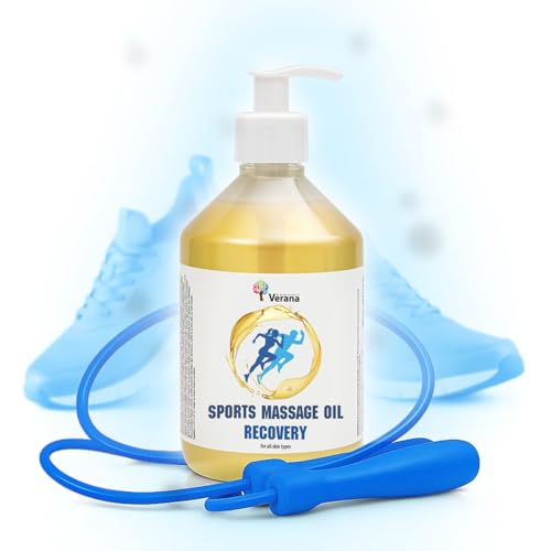 Verana Sport Aceite de masaje de árnica, aloe - caléndula - plátano - cuidado deportivo, para articulaciones y músculos, natural, antes y después del entrenamiento, correr, nadar (500 ml)
