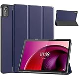 lenovo tab 7 用の ケース Lenovo Tab 7 タブレット ケース 三つ折りスタンド 薄型 軽量 傷防止 全面保護 耐衝撃 高級 PU レザー Lenovo Tab 7 スタンド機能付き 保護ケース (ダークブルー)