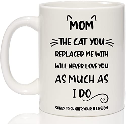 Tazza da caffè con gatto e mamma, regalo di Natale per mamme o mamma, regalo di compleanno per la mamma
