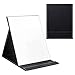 YMDZ Specchio Trucco Portatile Pelle PU Specchio da Viaggio Comodino Specchio Pieghevole Specchio Tavolo (21 * 15cm / 8.26 * 5.9in, Nero)