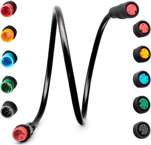 SICAN Ebike Extension Cable 2/3/4/5/6 Pin Waterproof Plug Female to Male for Electric Bike Conversion Kit,Light/Throttle/Ebrake/Display Ebike Parts