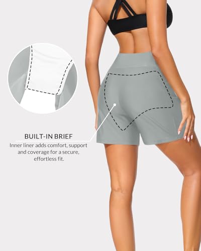Image of Yonique Womens Swim Shorts Bathing Suits Bottoms Swimsuit Bottoms(Available in Plus)