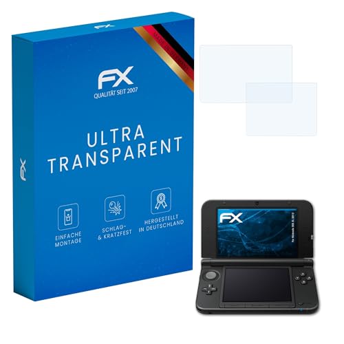 atFoliX Lámina Protectora de Pantalla compatible con Nintendo 3DS XL 2012 Película Protectora, ultra transparente FX Protector Película (Set de 3)