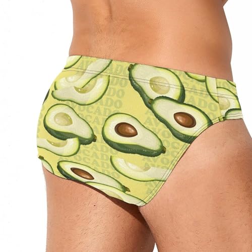 Avocados Fruit Mens Swim Briefs Quick Dry Swimming Trunks Training Swimsuit Low Rise Swimwear3