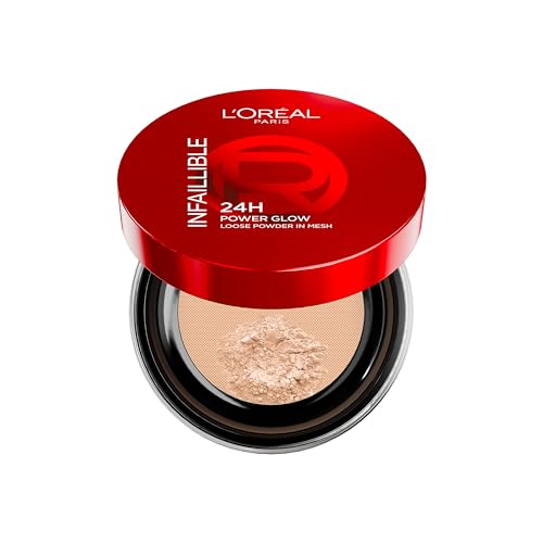 L'Oréal Paris Infallible 24H Power Glow Loose Powder - Universal. Fórmula hidratante y respetuosa con la piel con perlas planas. Para un brillo difuminado en la piel y un acabado radiante hasta 24H*