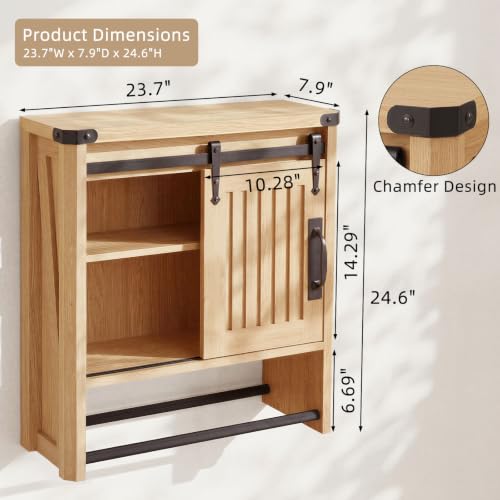 23.7 W Bathroom Wall Cabinet with Sliding Door - image 2
