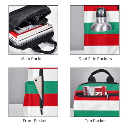 Sac à dos drapeau bulgare noir et blanc léger en taille unique