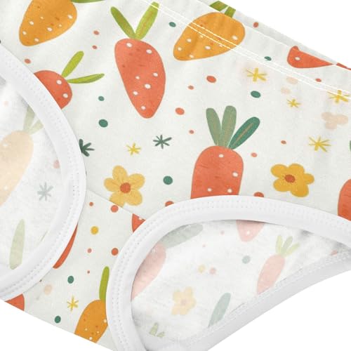 Wusikd Colorful Polka Dots Girls' Underwear Cotton Carrots Girls Briefs Soft Toddler Underwear 2T4