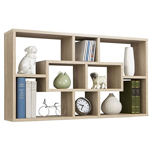 FMD Möbel 289-001_ei Lasse Etagère Murale avec 8 Compartiments Chêne, 85 x 16 x 47.5 cm