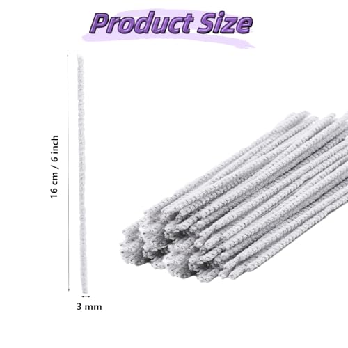 INTOMYTH White Pipe Cleaners, 6 Inch Pipe Cleaners Bulk, Ideal for Cleaning Glass Plastic Metal Pipes, Removing Tar & Resin (200 Count, White) - Image 2