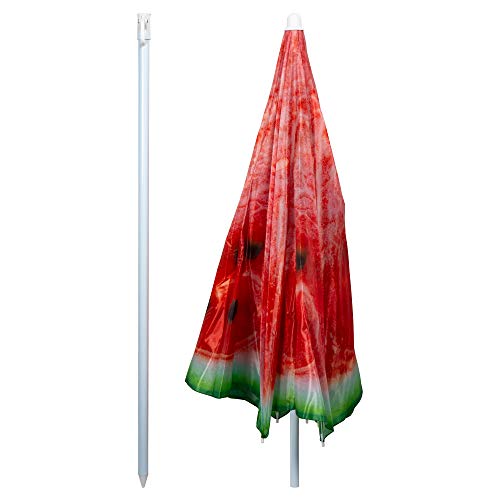 Truu Design Summer Watermelon Portable Beach/Patio Umbrella for UV Protection, 60 x 71 inches, Red by Truu Design - Image 5