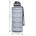 Three Drops of Life 64oz Tritan Plastic Water Bottle, Large, Smoke Gray, High Capacity Hydration Tracker, BPA Free, Reusable, Best for Indoor, Outdoor, Sports Use