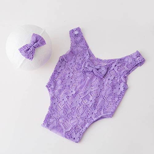 image for Vemonllas Newborn Infant Baby Photography Props Girls Lace Bow Vest Bo