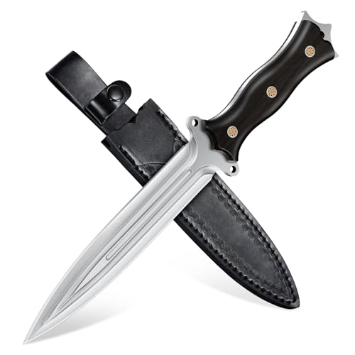 SMITH CHU Messer Outdoor Profi, Feststehende Klinge mit Full-Tang Konstruktion und Holzgriff, Survival Messer für Abenteuer, Camping und Wandern