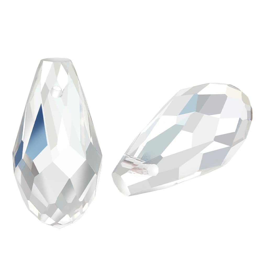 Perles en verre de qualité supérieure transparentes 10x20mm pour finitions haute couture