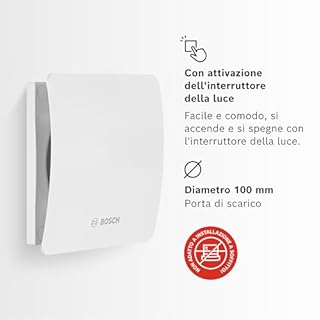 Bosch Aspiratore da bagno 1500 W 100 - Ventilatore da Bagno e Toilette per Combattere Muffa e Umidità - Diametro da 100mm