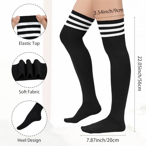 Century Star Womens Casual Stripes Thigh High Long Socks-Thin Over the Knee High Stocking Thigh High Tights Boot Socks4
