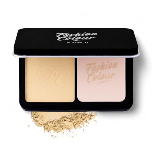 Image of Fashion Colour Platinum Perfect Match Face Powder With Mirror + Powder Puff | Velvety Formula | Matte Finish | Upto 11 hrs of Lightweight Coverage | Blurring Imperfection | For All Skin Types | (FC25, 10g)