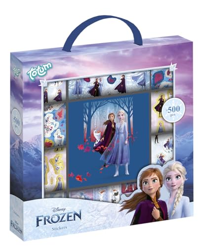 Stora Frozen II klistermärkesbox med över 1 100 klistermärken på 12 hjul, med motiv från Anna & Elsa – perfekt för scrapbooking och hantverk