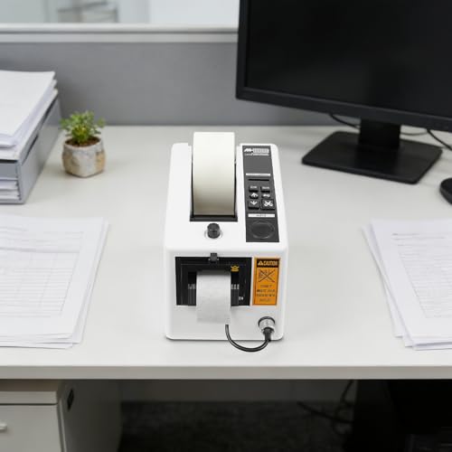 Electric Tape Cutting Machine, Adjustable Automatic Tape Dispenser, 0.28-1.97in Wide, Tabletop Corded Tool for Factory Office Packaging, Custom Length, Manual/Auto Switch, Stable Feet - Image 7