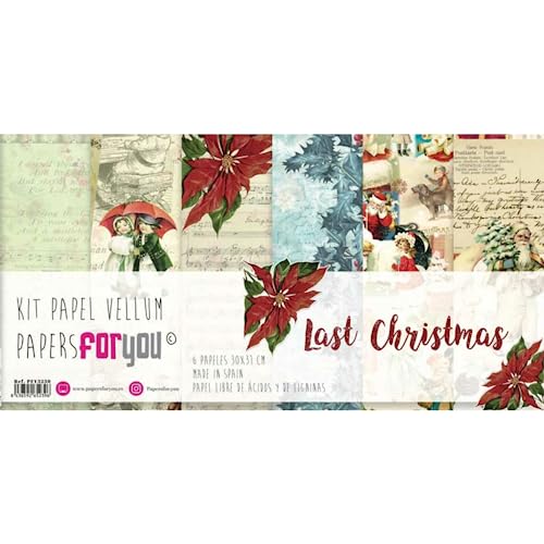 Papers For You Kit 6 Papel Vellum Papel vegetal 90 gr 31 x 30 cm (Last Christmas)