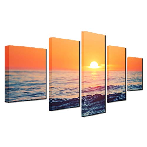 Impression sur toile 5 pièces lever du soleil salon bureau