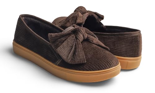 Image of FEVERSOLE Women's Casual Slip On Sneaker Fashion Bow Tie Loafer Flats