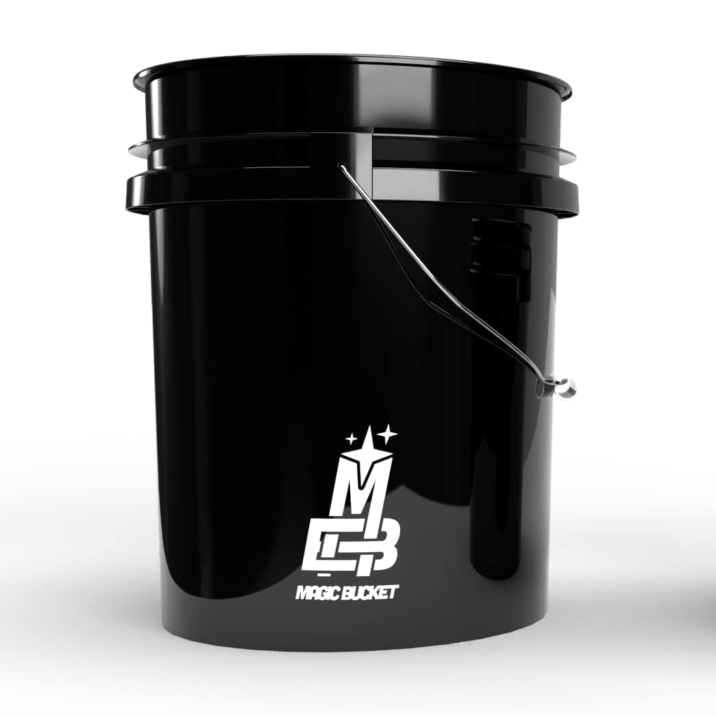 Magic Bucket | Wasemmer voor auto handwas zwart | 3,5 US GALLONEN ca. 13 liter | compatibel met Grit Guard, Detail Guardz Dirt Lock, Chemical Guys Dirt Trap, Gamma Lids
