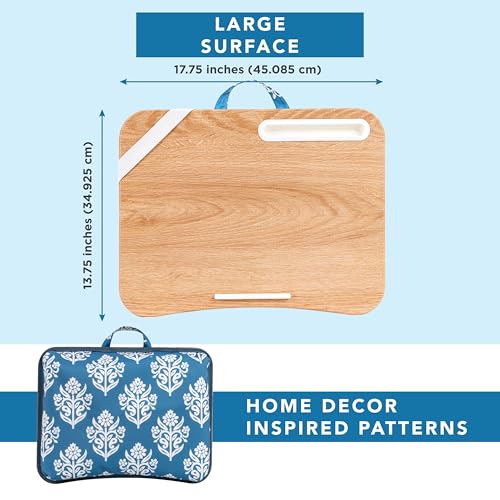 Image of LAPGEAR Designer Lap Desk with Phone Holder and Device Ledge - Floral Block Print - Fits up to 15.6 Inch Laptops - Style No. 45414 (Pack of 8)